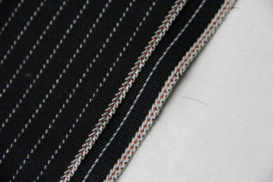 11.7oz Selvedge Black And White Striped Denim Fabric W9198