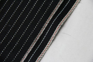 11.7oz Selvedge Black And White Striped Denim Fabric W9198