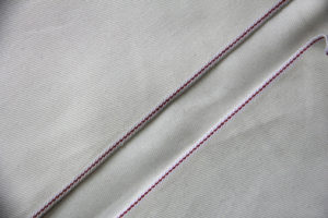 7.5oz Selvage Jeans White Cotton Denim Fabric Manufacturers W1020
