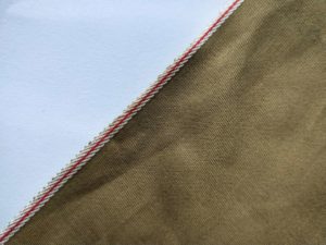 6.35oz Brown Selvedge Khaki Denim Fabric W0447A