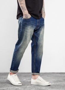 Customize Men's Raw Stretch Selvedge Denim Jeans Pants P001