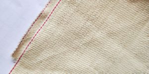 14.5oz Natural White PFD Raw Selvage Heavy Twill Bamboo Fabric W3742E
