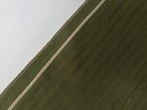 12.4oz Herringbone Selvedge Denim Army Green Fabric factory W3152