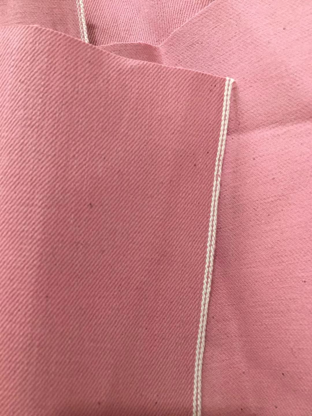 12.4oz Wholesale Pink Denim Fabric for Women's Selvedge Jeans