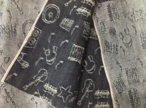 12.7oz Unique Jacquard Denim Fabric Mills W4211