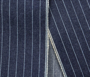 13oz Blue and White Striped Denim Fabric Best Selvedge Jeans Denim Textile Manufacturers W283423