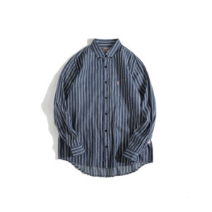 Striped Denim Shirt Wholesale W9134