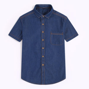Mens Short Sleeve Denim Shirt Wholesale Jean Shirts Manufacturer WS909