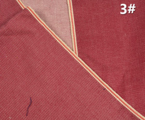 10oz Cotton Spandex Denim Fabric Red Raw Selvage Jeans Cloth W83817