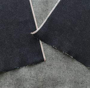 11.8oz 80%Linen Raw Selvedge Blue Denim Jeans Soft Fabric W62018M-2