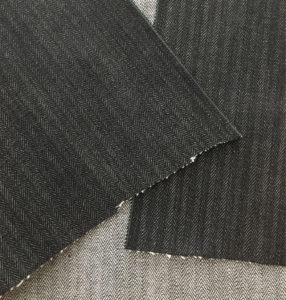 13.2oz Black Fishbone Patterned Denim Fabric W23462E