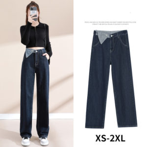 Winter Straight Jeans For Women New Design Wide Leg Jeans Pants Loose Vintage Jeans All-match High Waisted Jeans Trousers Factory
