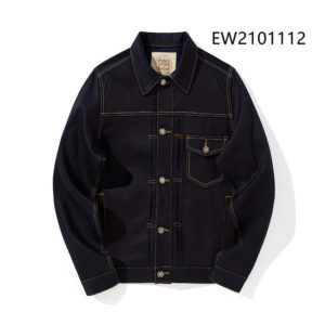 Retro Raw Denim Jacket Japanese Vintage Trend High-end Selvedge Jean Jacket Single-breasted Loose Men's Top EW210112
