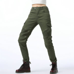 Factory Direct Sales Army Green Casual Motorcycle Pants For Women Motorbike Jeans EW602400931642