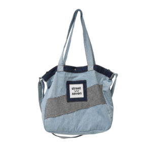 Large Denim Tote Bag For Women Personality Style Jean Shoulder Bag Split Joint Denim Bag Daily Shopping Jean Bag Wholesale