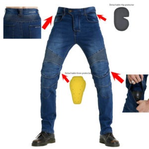 Fashion Bike Jeans Anti-fall Motorcycle Pants For Mens Four Seasons With Cover Off-road Denim Riding Trousers EWJES-2