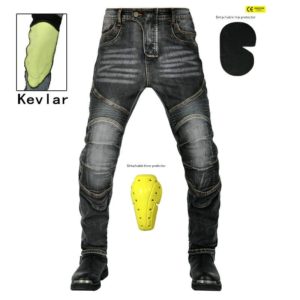 Riding Denim Kevlar Pants Motorcycle Jeans Men's Retro Anti Fall Pants Stretch Cycling Jeans Tear Resistant Kevlar Trousers