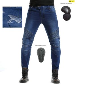 Waterpoof Motorcycle Jeans For Men Four Seasons Motorcycle Cargo Pants Elastic Anti-Fall Denim Jean Pants For Bike Riding