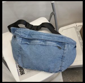 2023 New Design Couple Denim Crossbody Bag Large Capacity Blue Jean Shoulder Bag Mens And Womens Ins Fashion Denim Waist Bag