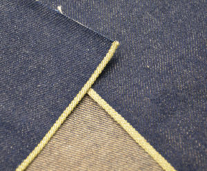 13.4 oz Gold Selvedge Raw Denim Indigo Fabric Hairy Texture Colored Selvedge Denim Fabric WholesaleW281820D