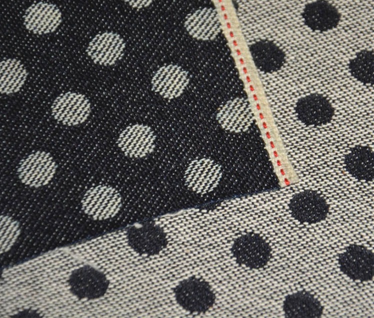 12oz Wave Points Jacquard Selvedge Denim Fabric Wholesale