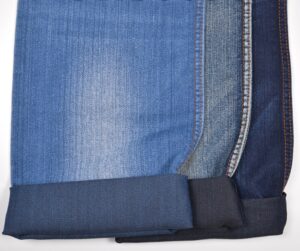 8.9oz Indigo X Black Denim With Coolmax Comfortable Cotton Polyester Jeans Material Wholesale And OEM W186310R