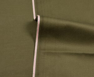 coffee green raw selvedge denim fabric