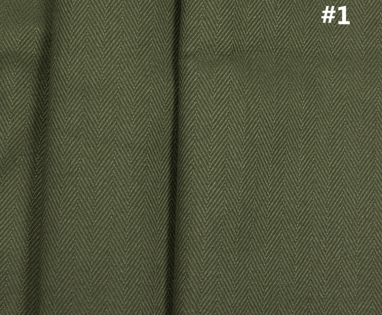 11.2oz Premium Armygreen Dyed Fabric 380gsm Khaki Heringbone Pants Dress Coat Cloth Supplier W1302193
