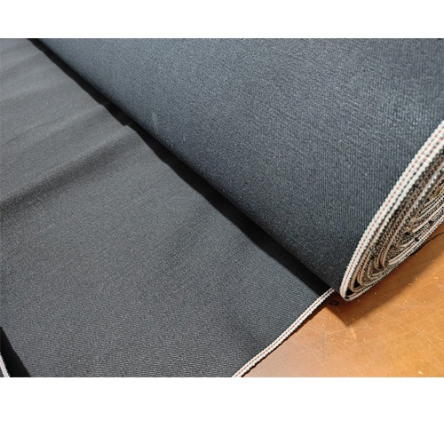 13.8oz Stretch Black Selvedge Denim Material Suppliers Premium Selvage Elastic Jeans Fabric Manufacturers W262728K-3T