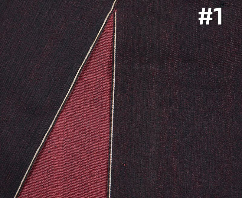 12oz Red Weft Yarns Custom Selvedge Denim Material Black Selvedge Denim Textile Manufacturers W215428