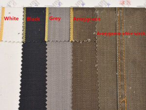 Colored selvedge denim fabric