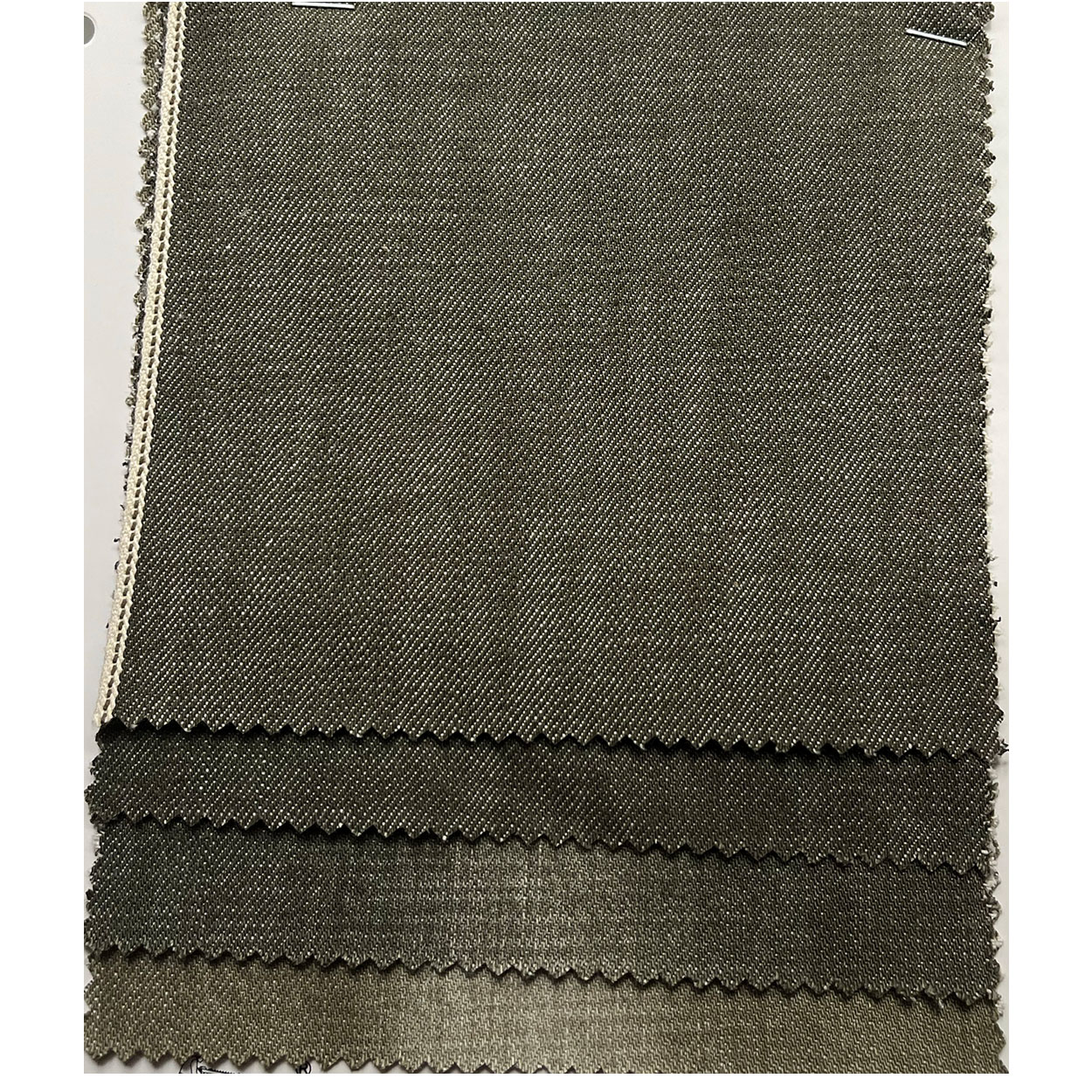 14oz Armygreen Selvedge Denim Fabric Custom Selvage Denim Textile Manufacturers W232728