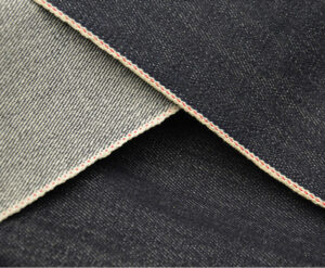 close up of 18oz red edge selvedge denim weave texture